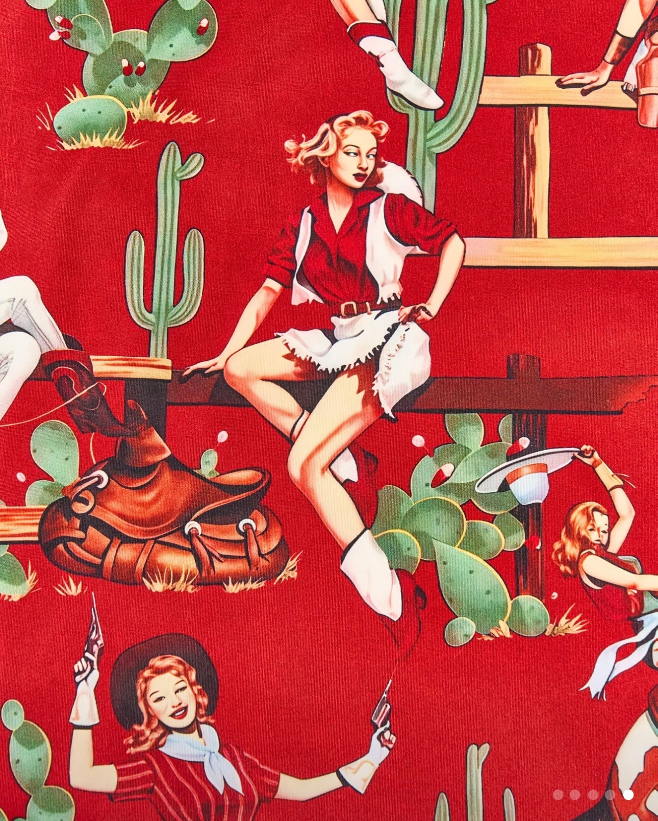 Vintage Western Cactus Cowgirl Pajamas
