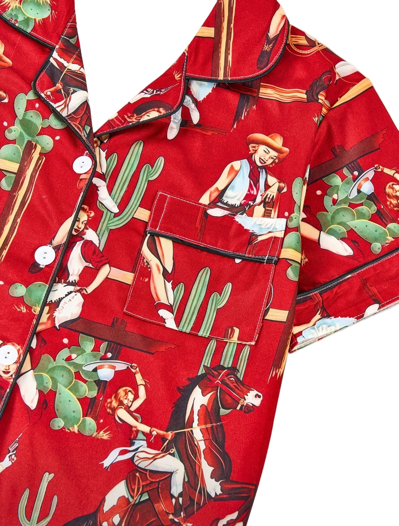 Vintage Western Cactus Cowgirl Pajamas