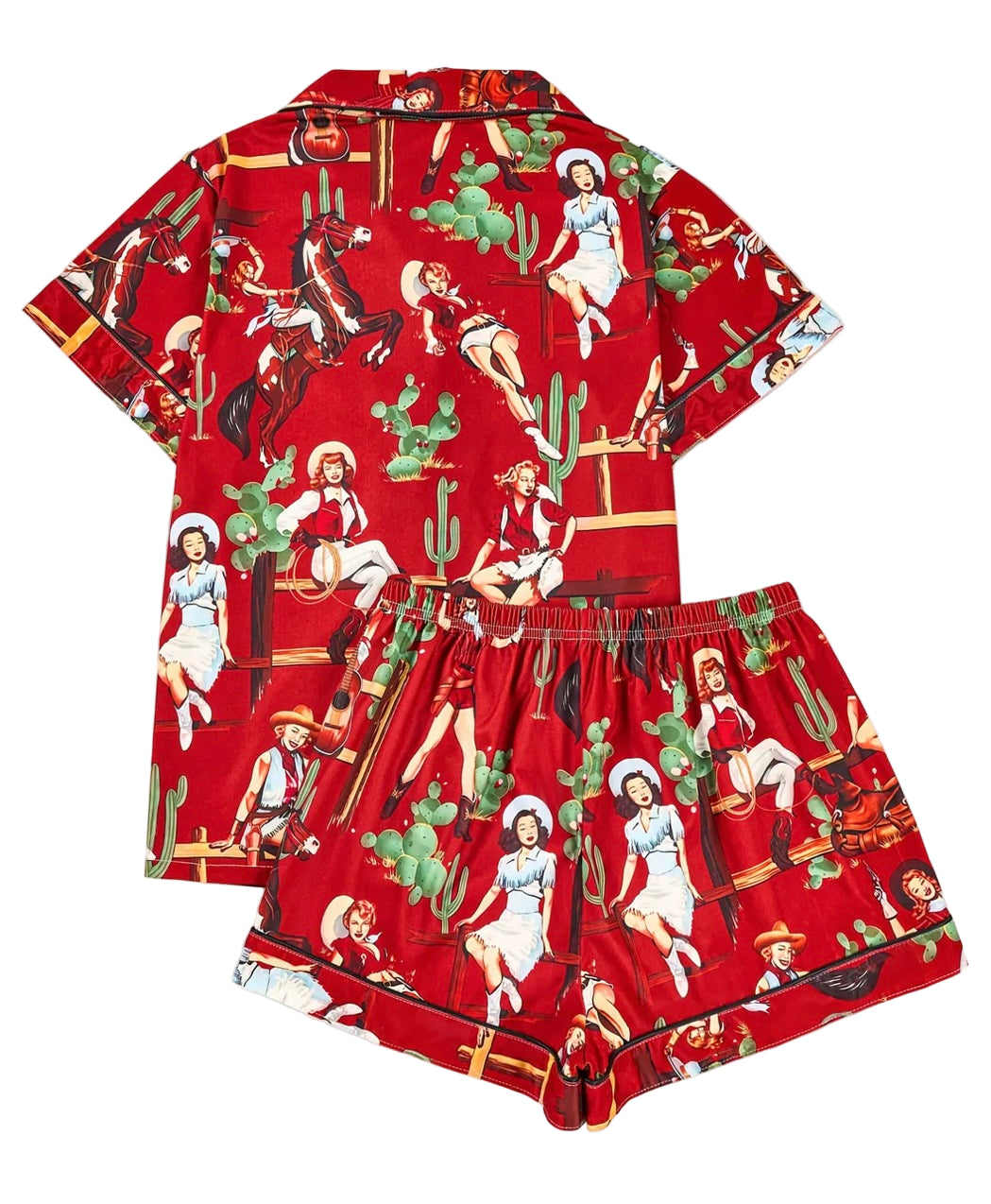 Vintage Western Cactus Cowgirl Pajamas