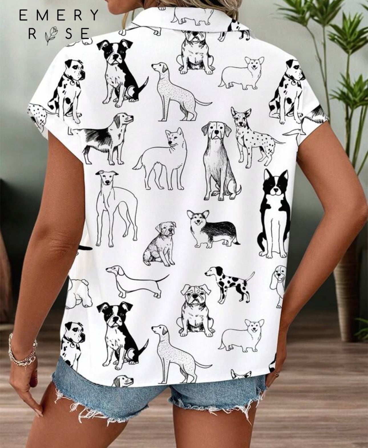 Puppy Women Button Up Blouse